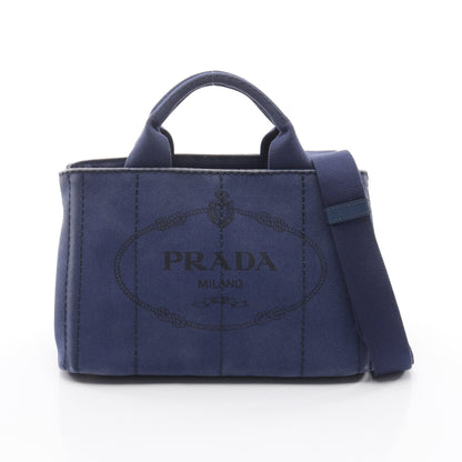 CANAPA カナパ ハンドバッグ トートバッグ キャンバス ブルー 2WAY プラダ バッグ PRADA