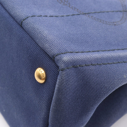 CANAPA カナパ ハンドバッグ トートバッグ キャンバス ブルー 2WAY プラダ バッグ PRADA