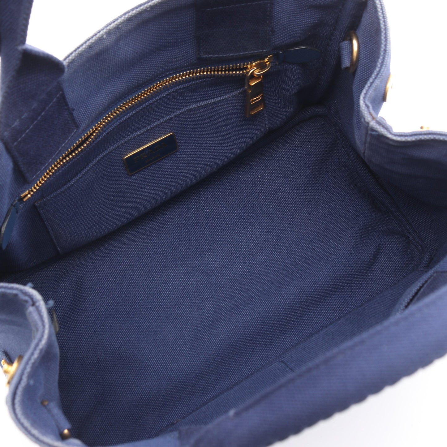 CANAPA カナパ ハンドバッグ トートバッグ キャンバス ブルー 2WAY プラダ バッグ PRADA