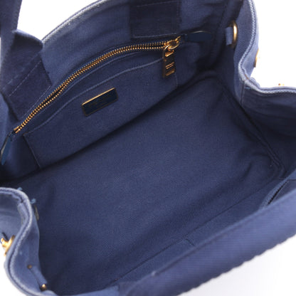 CANAPA カナパ ハンドバッグ トートバッグ キャンバス ブルー 2WAY プラダ バッグ PRADA