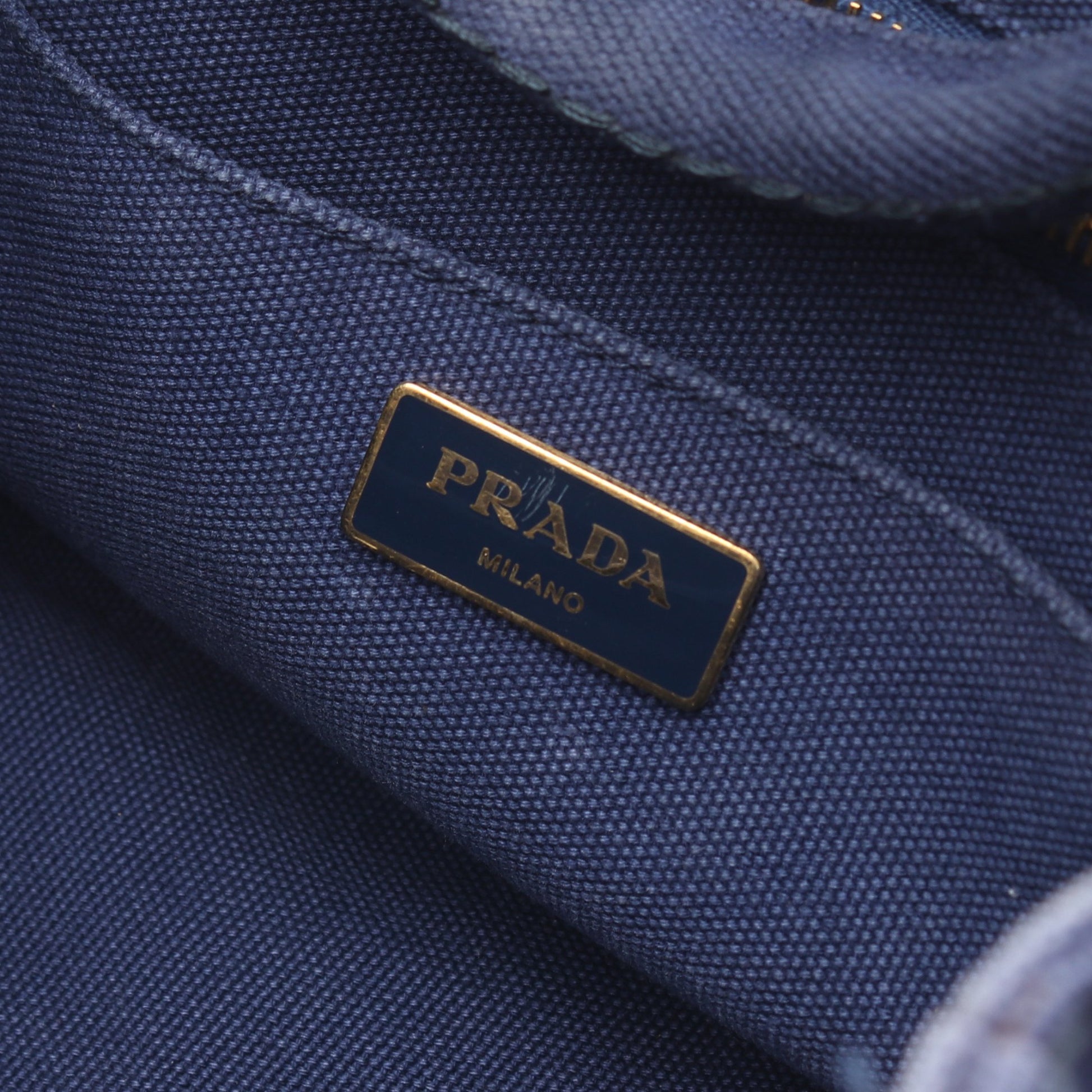 CANAPA カナパ ハンドバッグ トートバッグ キャンバス ブルー 2WAY プラダ バッグ PRADA