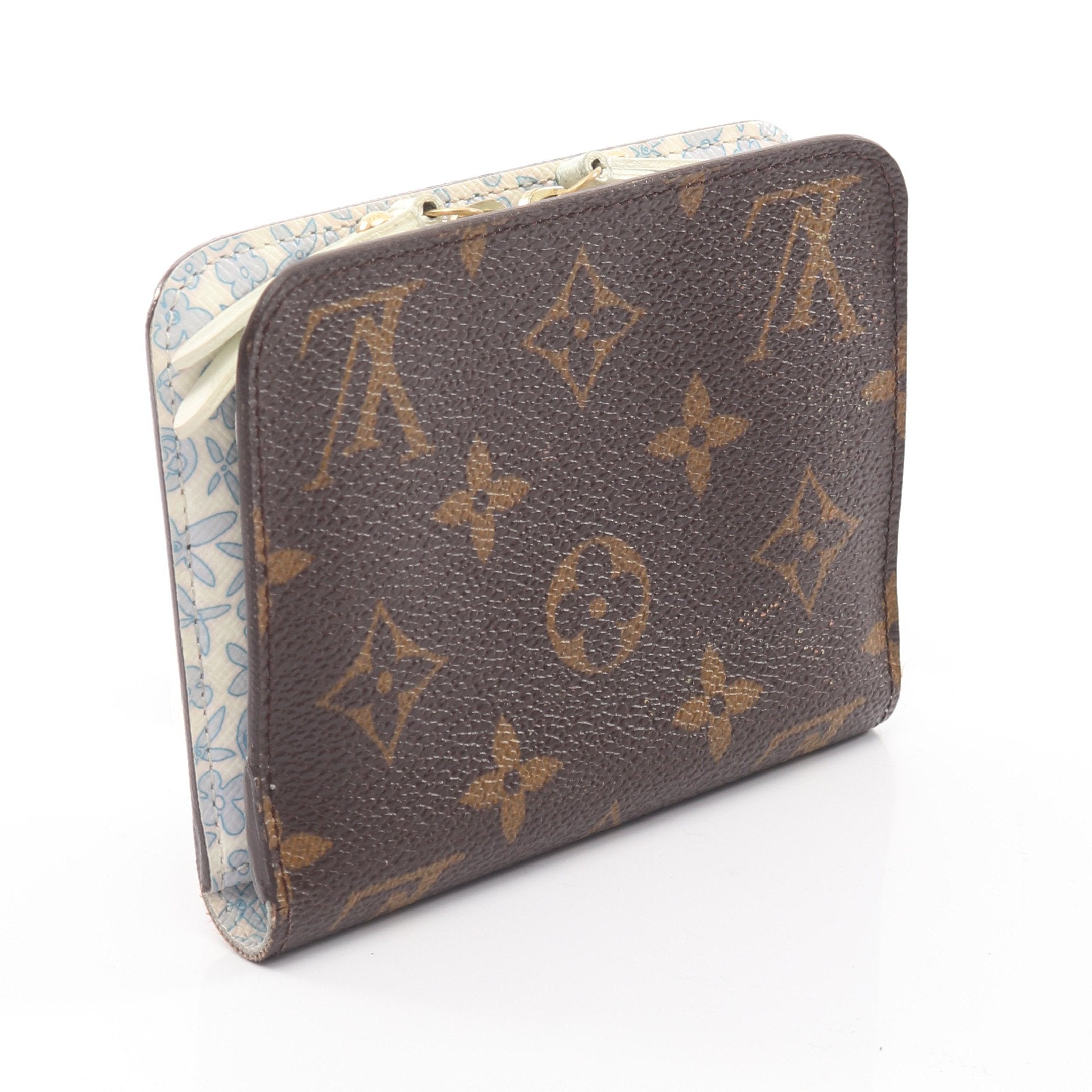 ポルトモネアンソリット モノグラムフルリ ヴィオレ 二つ折り財布