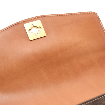マカダム ショルダーバッグ PVC レザー ダークブラウン ライトブラウン セリーヌ バッグ CELINE