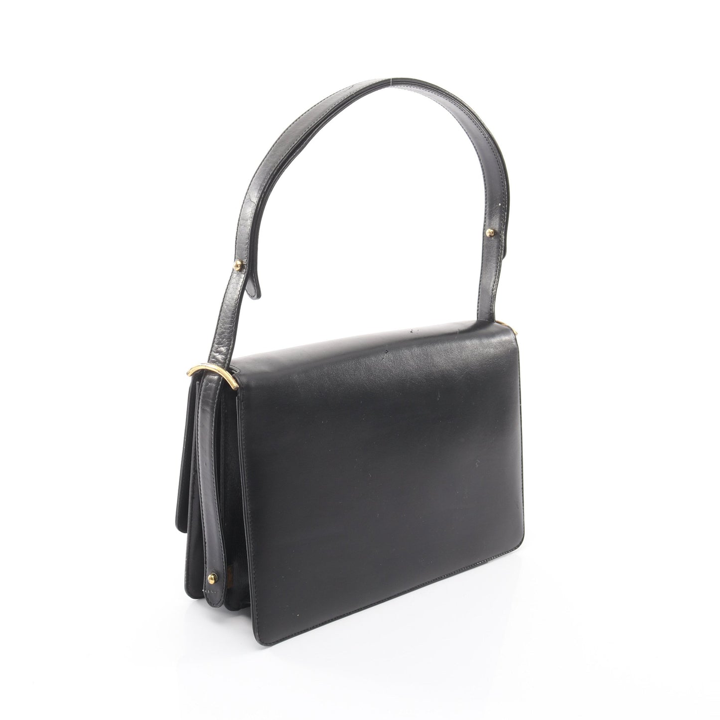 ショルダーバッグ レザー ブラック 馬車金具 セリーヌ バッグ CELINE