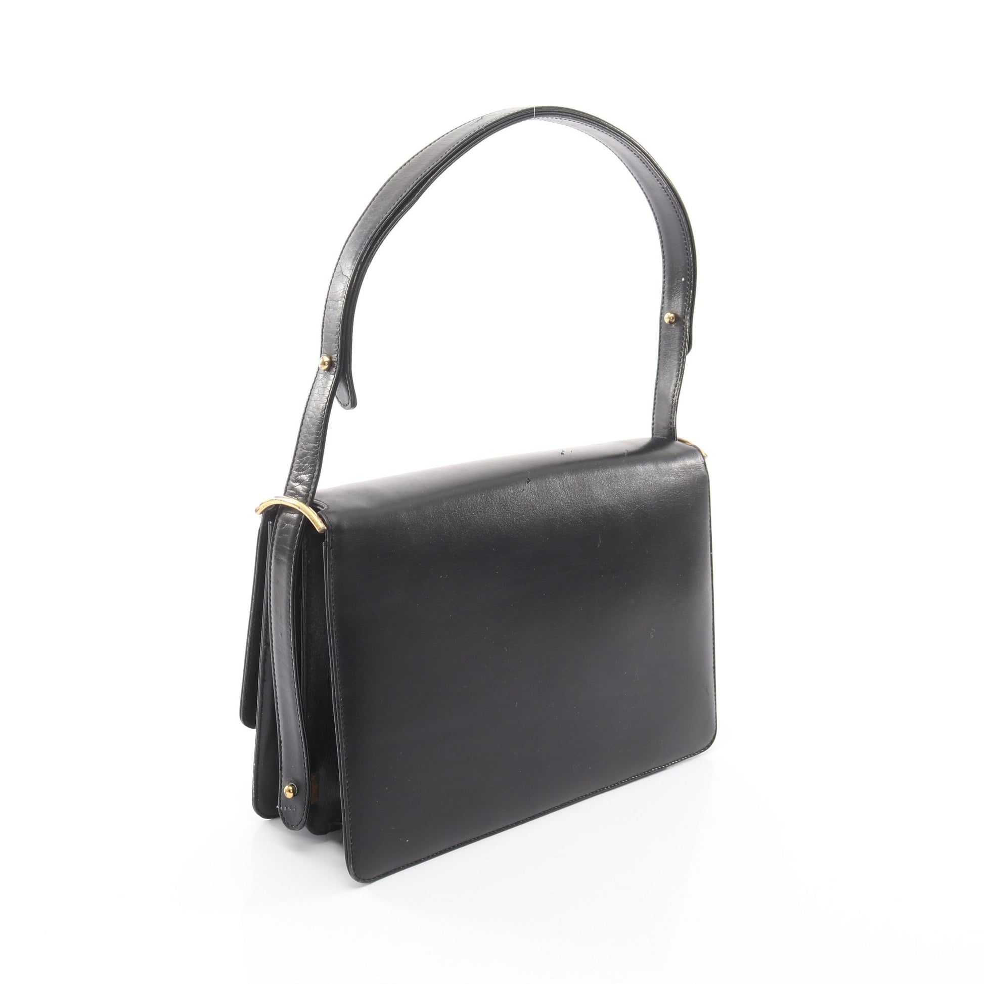 ショルダーバッグ レザー ブラック 馬車金具 セリーヌ バッグ CELINE