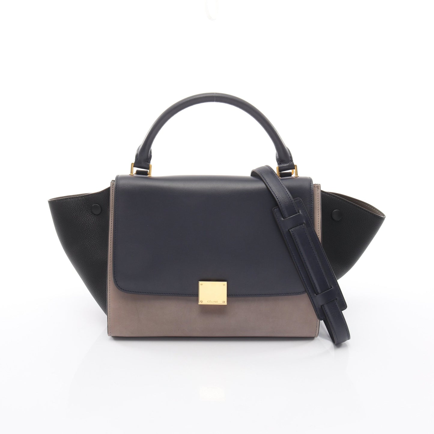 トラペーズ スモール ハンドバッグ レザー ネイビー グレー ブラック 2WAY セリーヌ バッグ CELINE