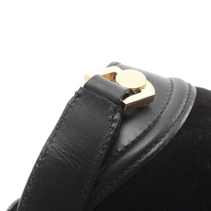 ガンチーニ ショルダーバッグ スエード レザー ブラック サルヴァトーレフェラガモ バッグ Salvatore Ferragamo