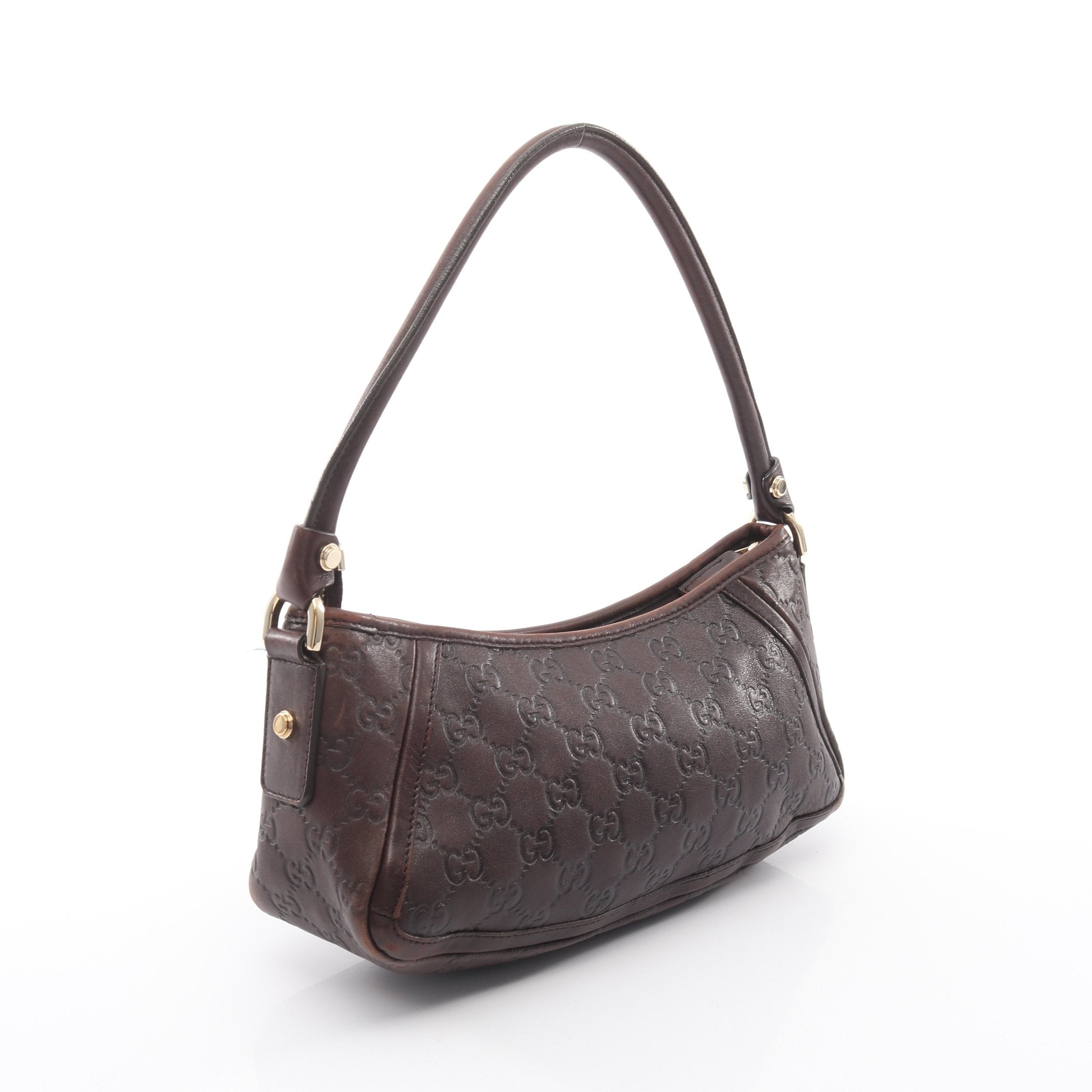 アビー グッチシマ ワンショルダーバッグ レザー ダークブラウン