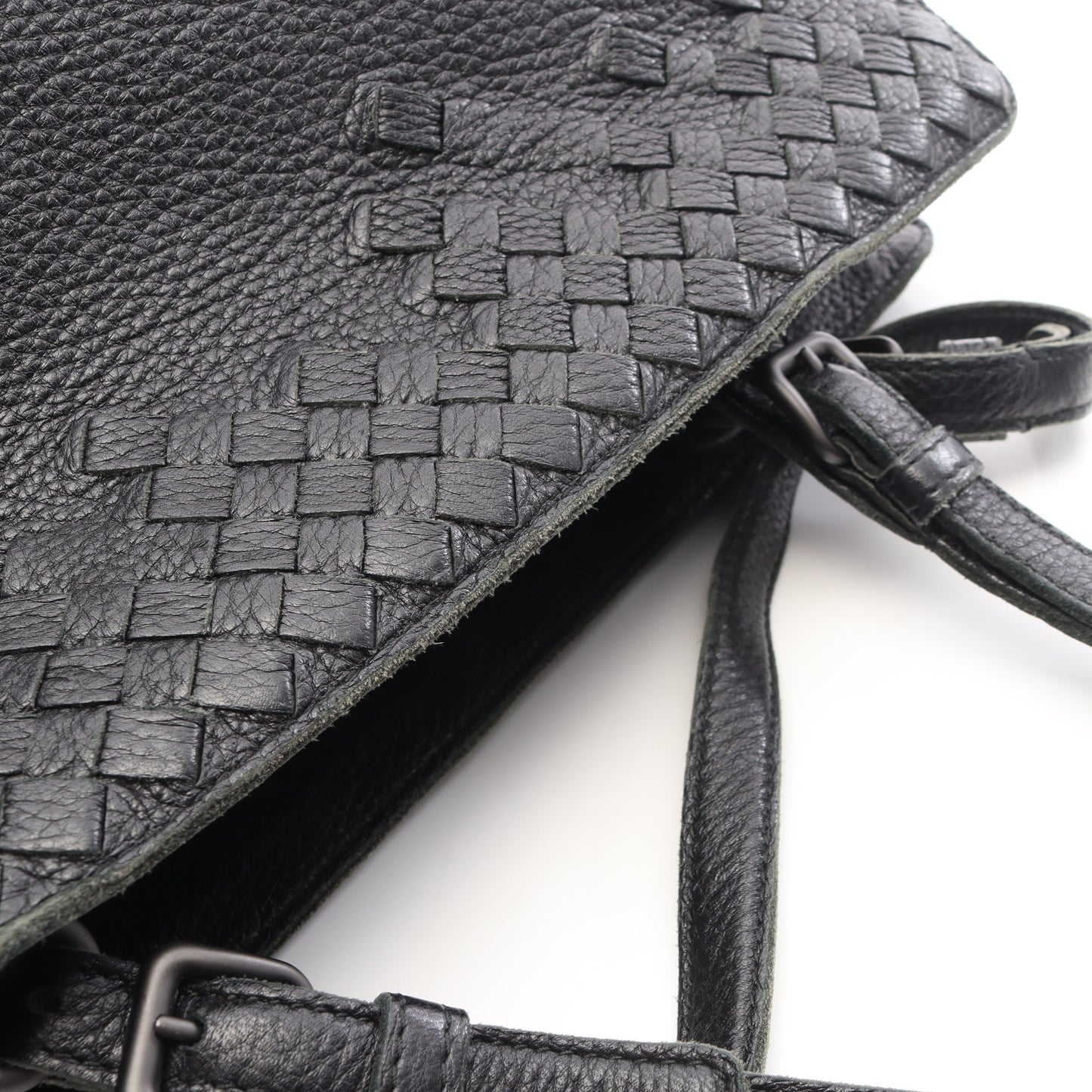 イントレチャート ハンドバッグ トートバッグ レザー ブラック ボッテガヴェネタ バッグ BOTTEGA VENETA