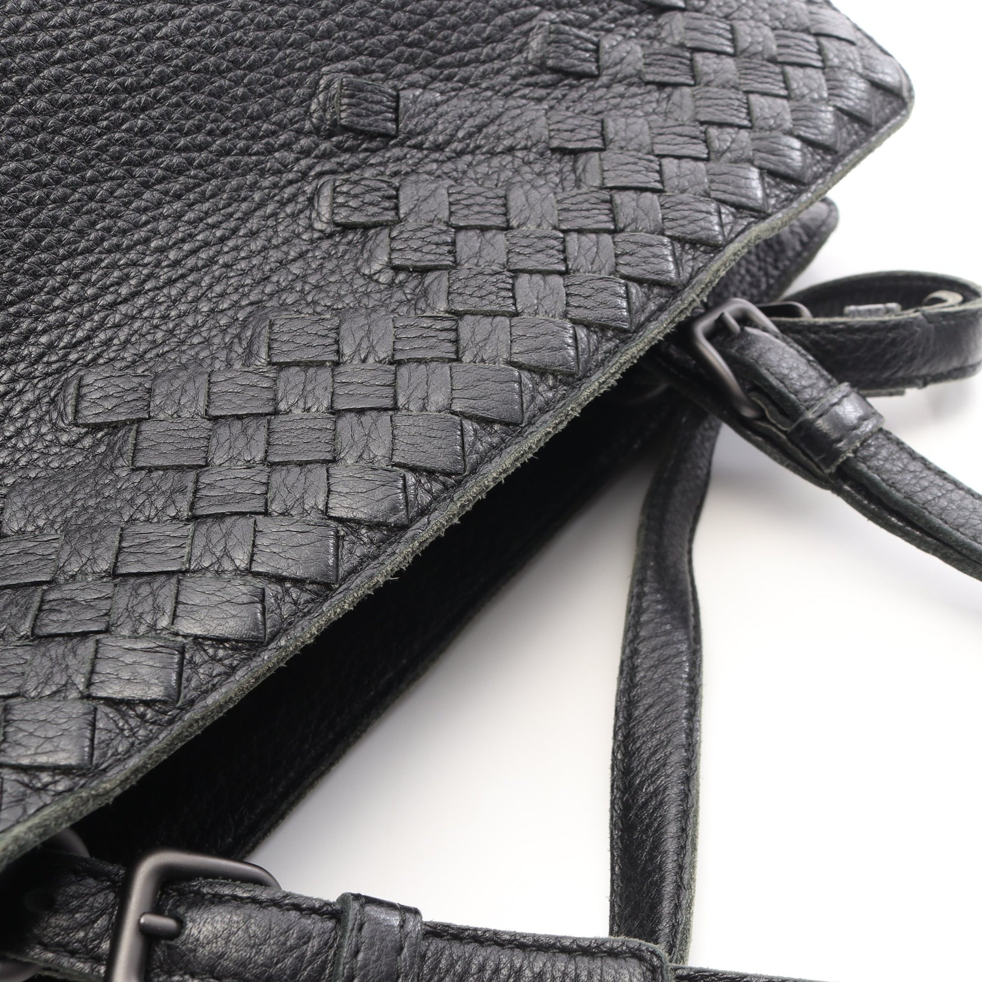 イントレチャート ハンドバッグ トートバッグ レザー ブラック ボッテガヴェネタ バッグ BOTTEGA VENETA