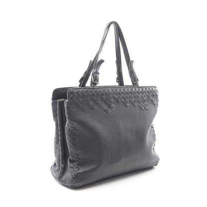 イントレチャート ハンドバッグ トートバッグ レザー ブラック ボッテガヴェネタ バッグ BOTTEGA VENETA