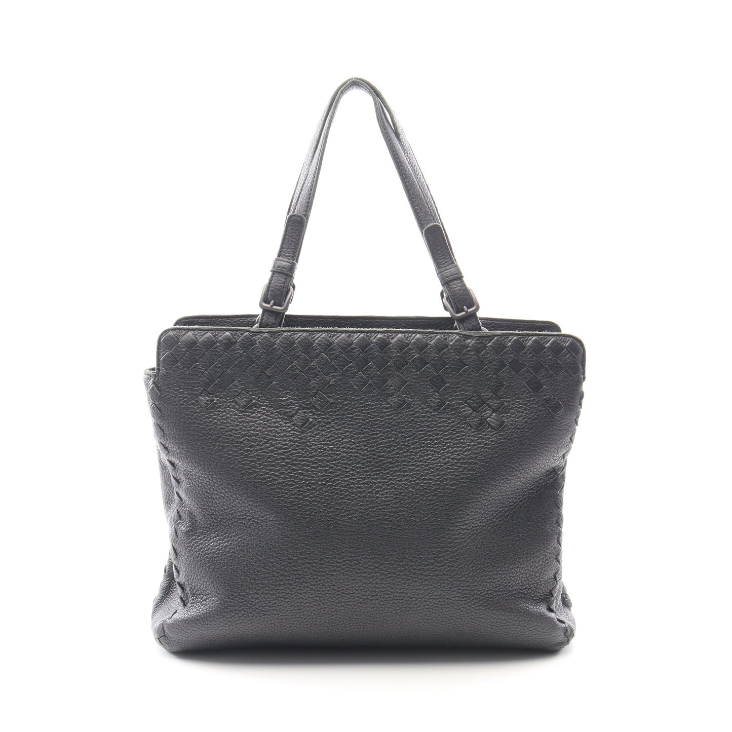 イントレチャート ハンドバッグ トートバッグ レザー ブラック ボッテガヴェネタ バッグ BOTTEGA VENETA