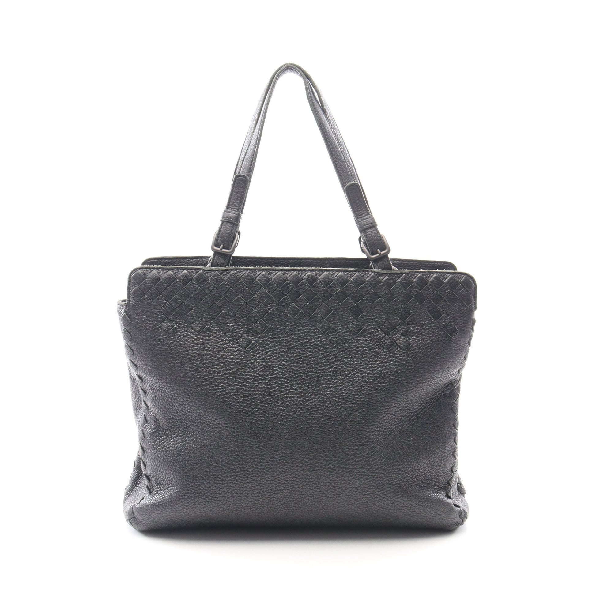イントレチャート ハンドバッグ トートバッグ レザー ブラック ボッテガヴェネタ バッグ BOTTEGA VENETA