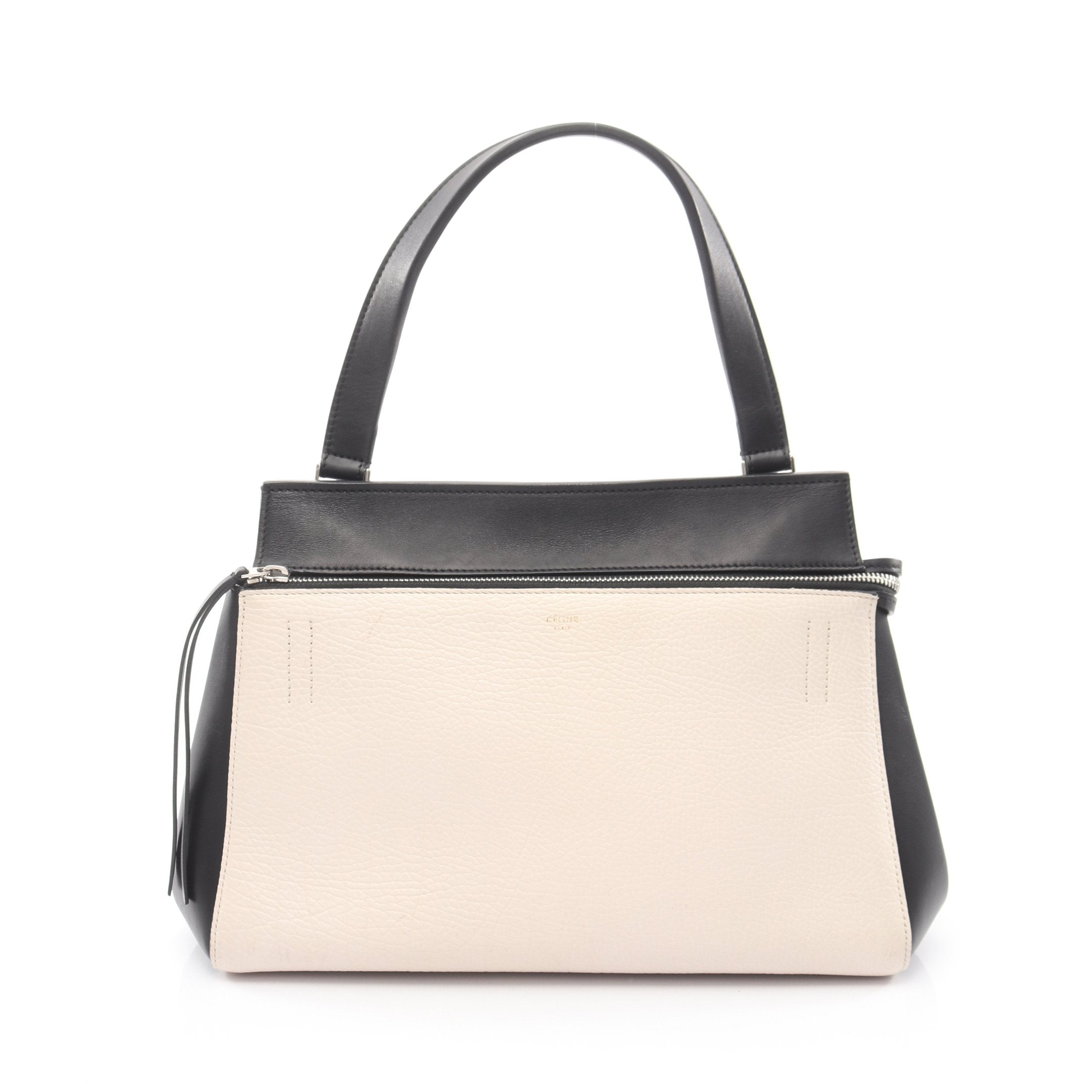 EDGE エッジ スモール ハンドバッグ レザー ブラック オフホワイト