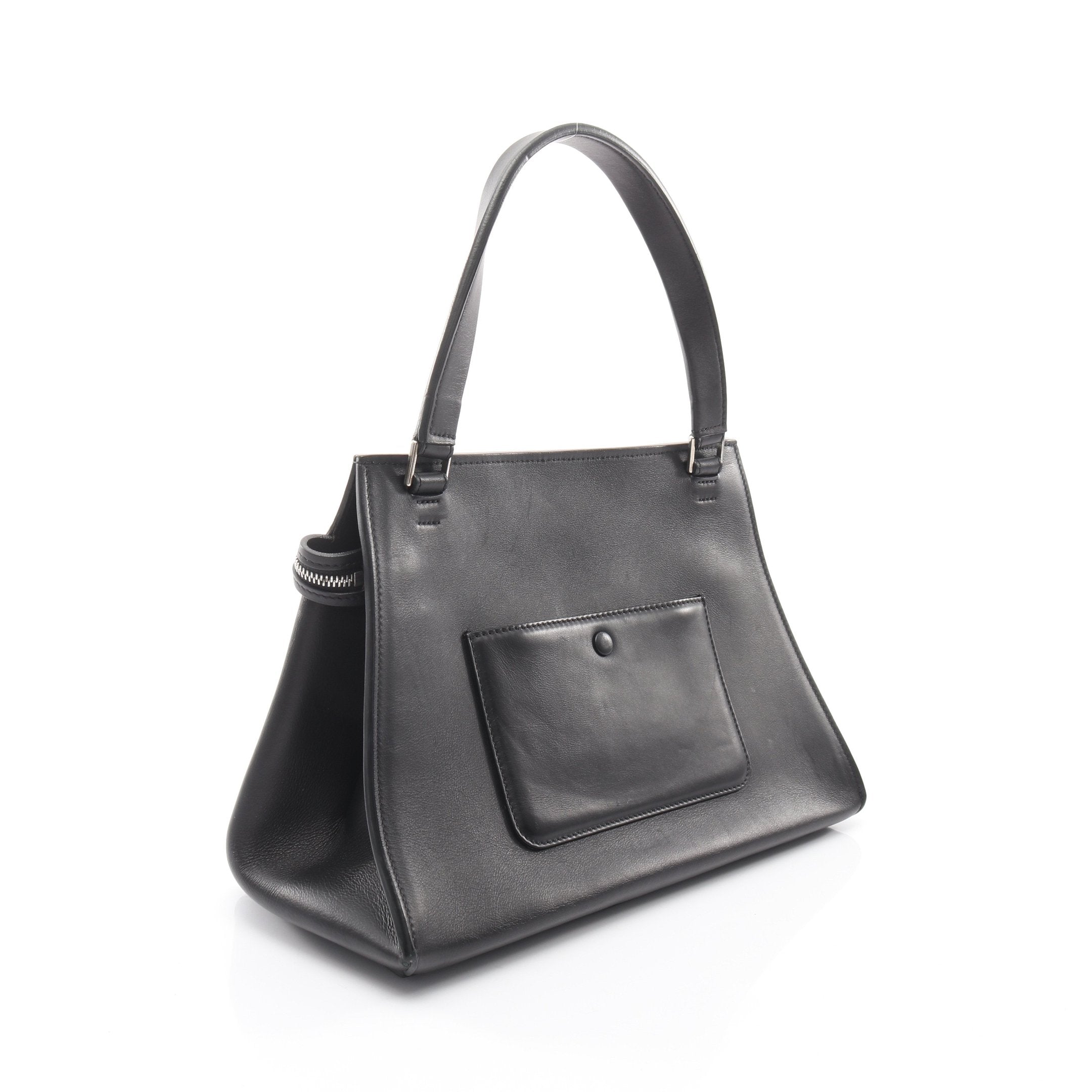 EDGE エッジ スモール ハンドバッグ レザー ブラック オフホワイト