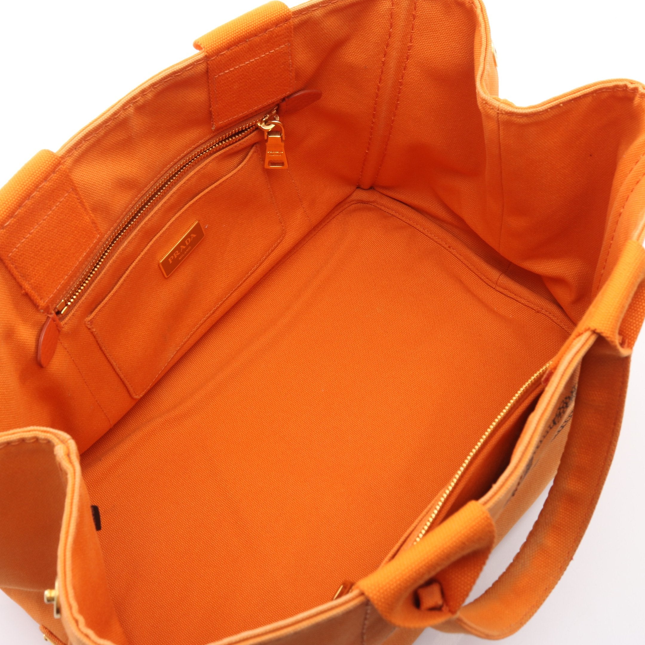 CANAPA カナパ ハンドバッグ トートバッグ キャンバス オレンジ プラダ