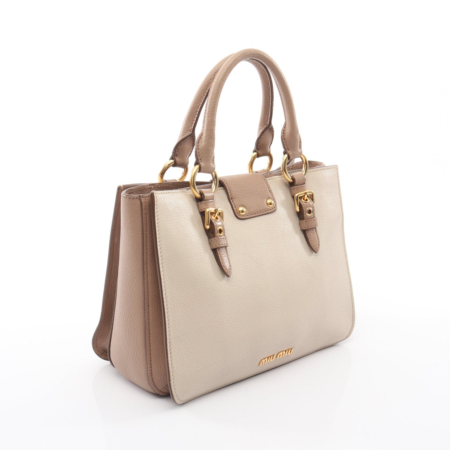 MADRAS マドラス ハンドバッグ トートバッグ レザー ベージュ ライトブラウン 2WAY ミュウミュウ バッグ miu miu