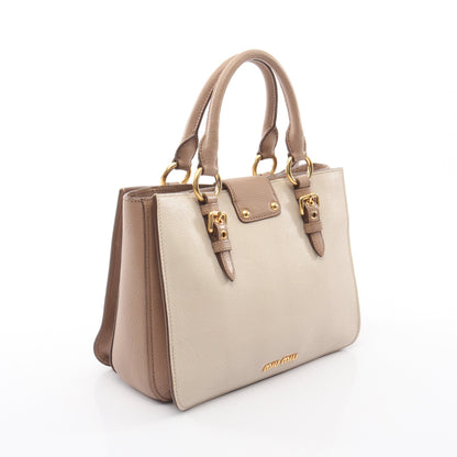 MADRAS マドラス ハンドバッグ トートバッグ レザー ベージュ ライトブラウン 2WAY ミュウミュウ バッグ miu miu