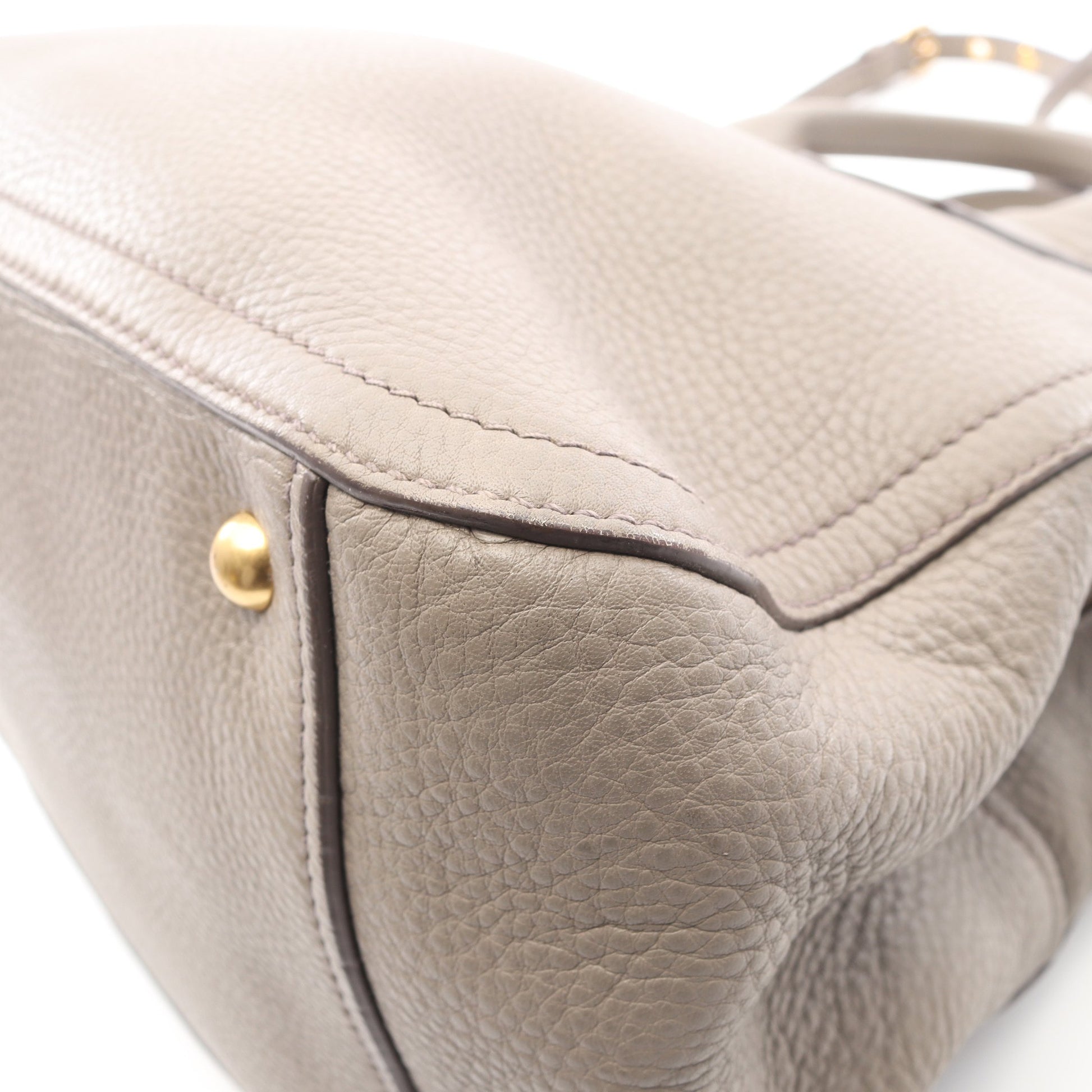 ハンドバッグ レザー グレーブラウン 2WAY ミュウミュウ バッグ miu miu