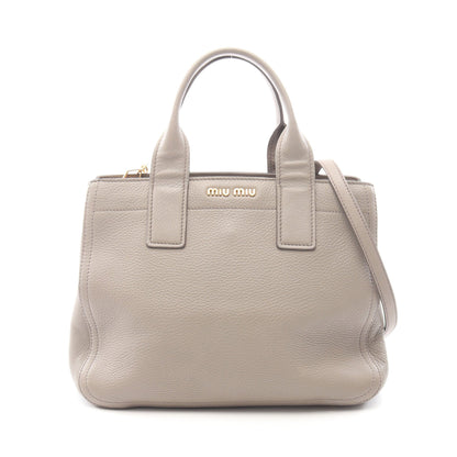 ハンドバッグ レザー グレーブラウン 2WAY ミュウミュウ バッグ miu miu
