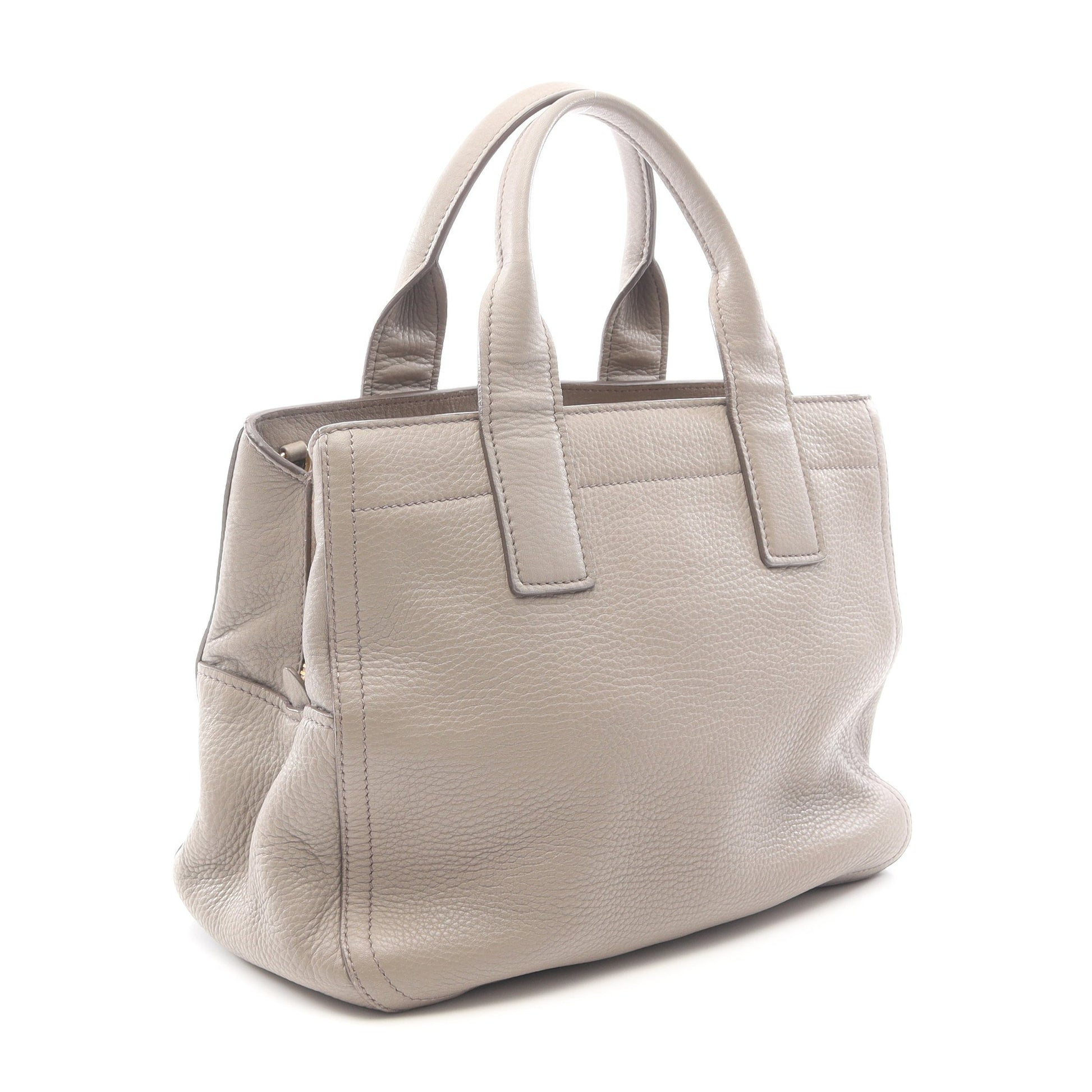 ハンドバッグ レザー グレーブラウン 2WAY ミュウミュウ バッグ miu miu