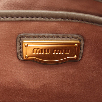 ハンドバッグ レザー グレーブラウン 2WAY ミュウミュウ バッグ miu miu