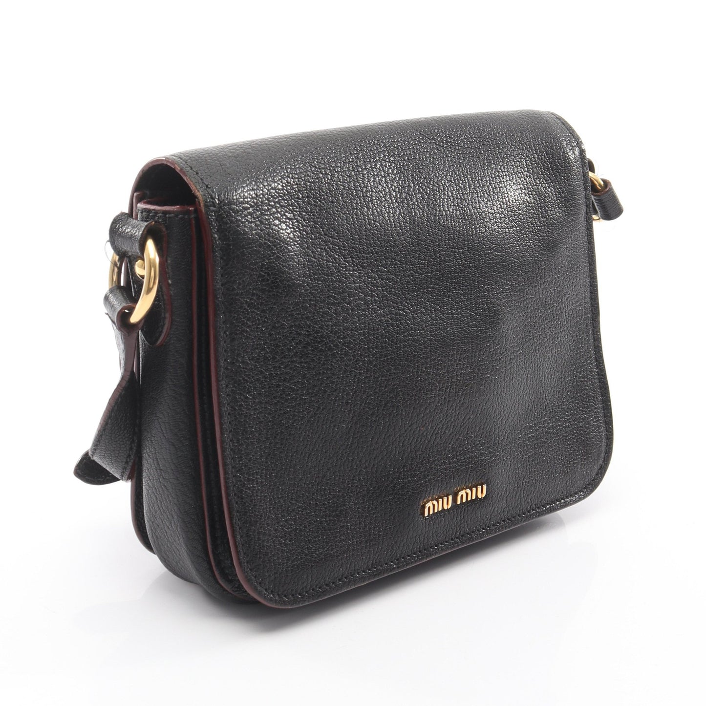 MADRAS BICOLORE マドラス ショルダーバッグ レザー ブラック ミュウミュウ バッグ miu miu
