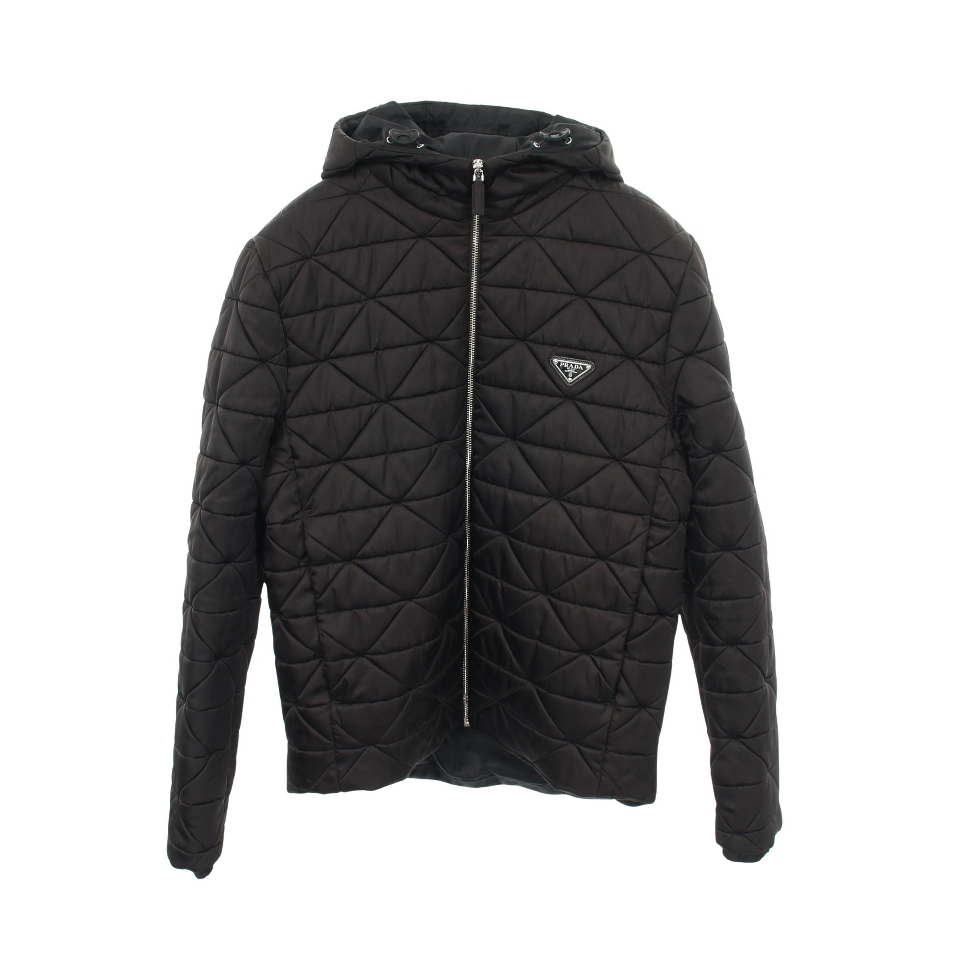 RE-NYLON ジャケット ブルゾン ナイロン ブラック フード付き プラダ アウター PRADA