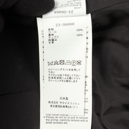ドッキング コート ウール ナイロン ブラック フード付き サカイ アウター sacai