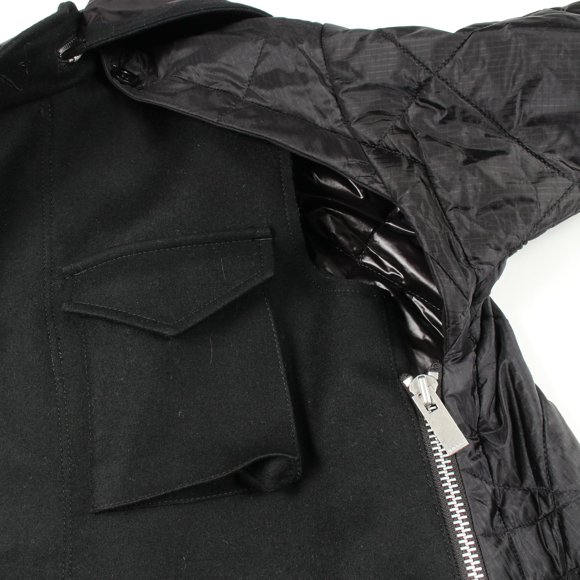 ドッキング コート ウール ナイロン ブラック フード付き サカイ アウター sacai