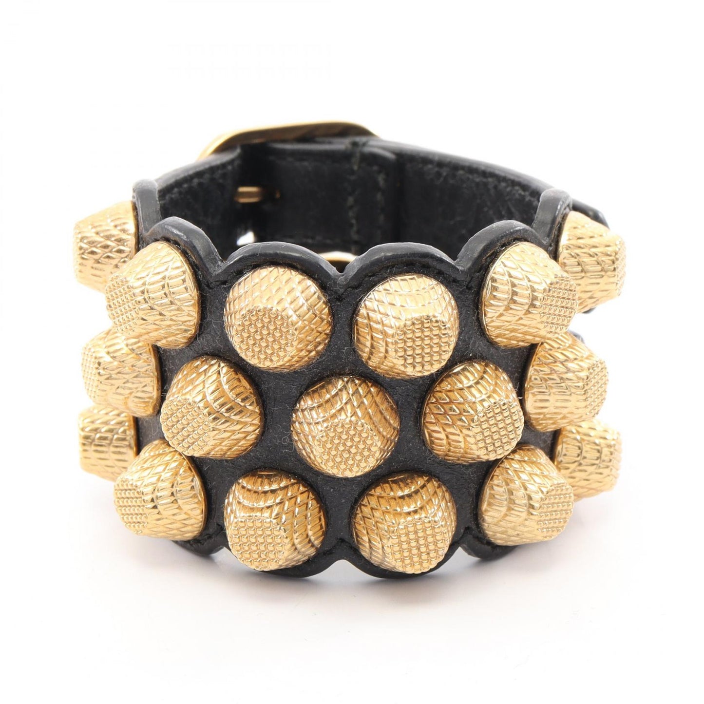 スタッズ ブレスレット レザー ブラック ゴールド バレンシアガ アクセサリー BALENCIAGA