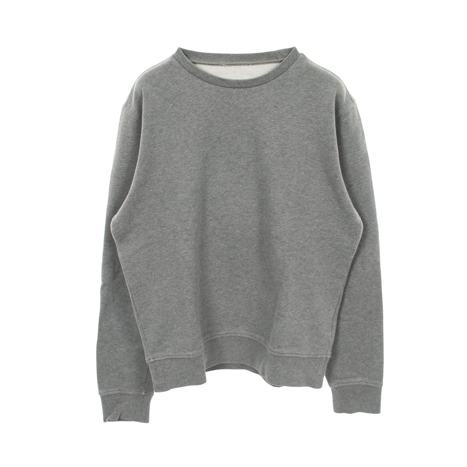 レザーエルボーパッチ スウェットシャツ クルーネック コットン グレー メゾンマルジェラ14 トップス Maison Margiela 14