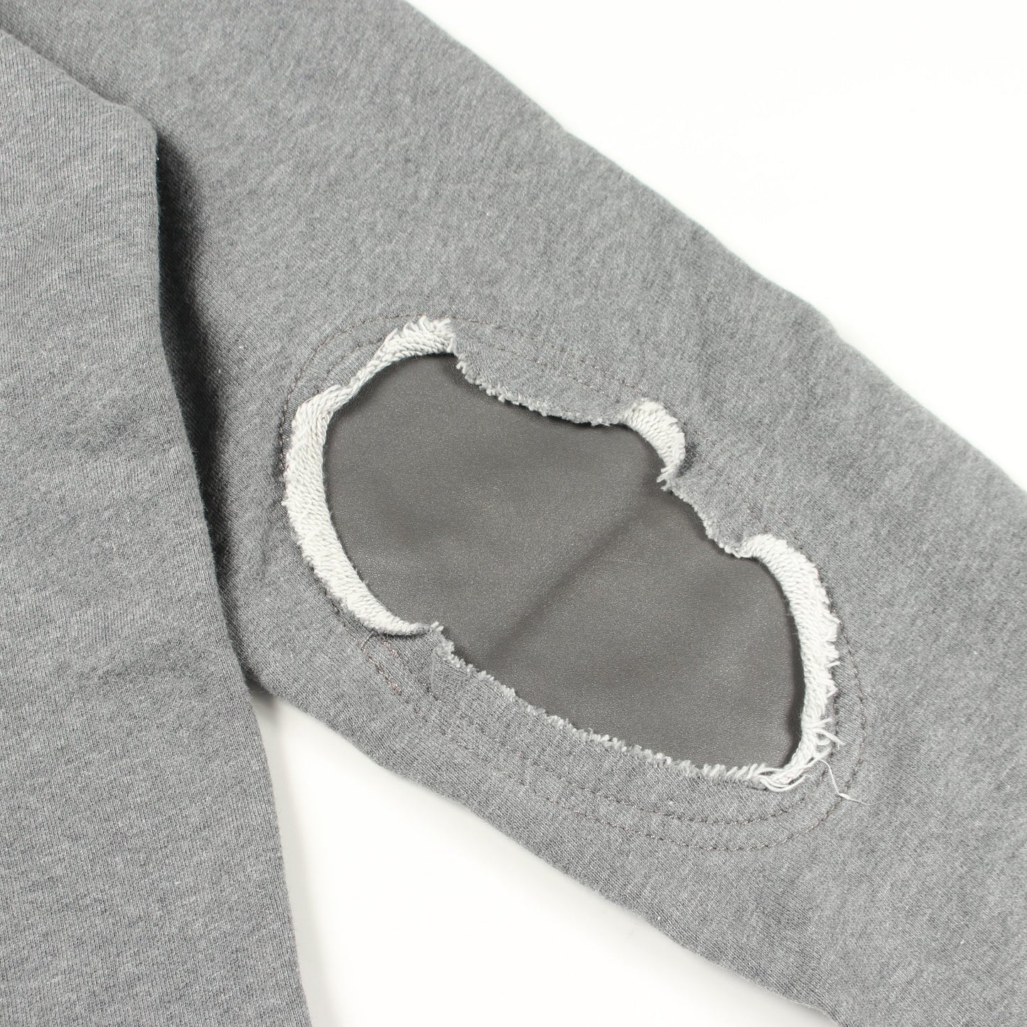 レザーエルボーパッチ スウェットシャツ クルーネック コットン グレー メゾンマルジェラ14 トップス Maison Margiela 14