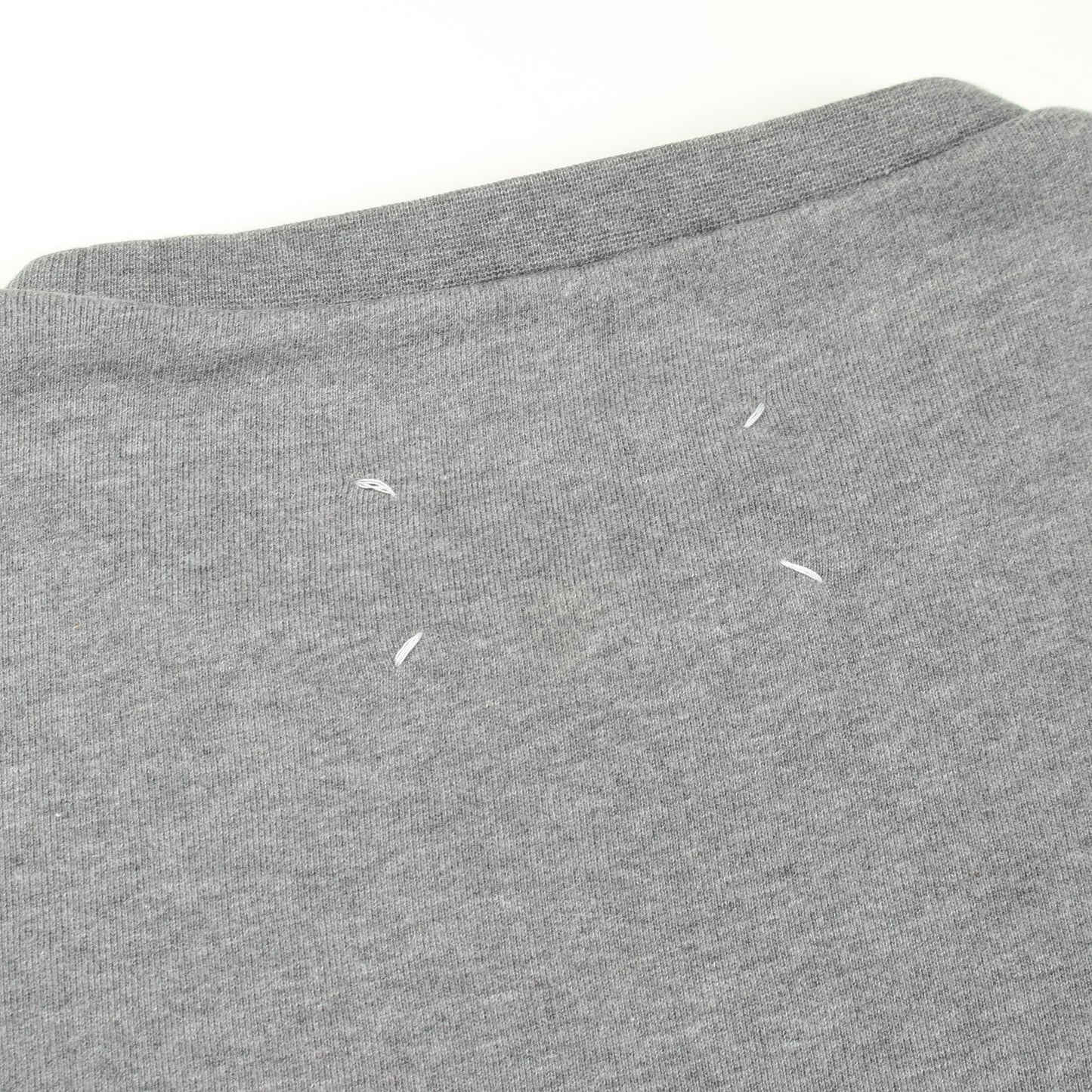 レザーエルボーパッチ スウェットシャツ クルーネック コットン グレー メゾンマルジェラ14 トップス Maison Margiela 14