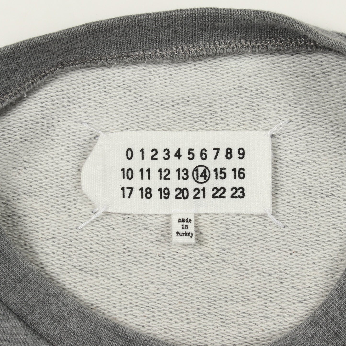 レザーエルボーパッチ スウェットシャツ クルーネック コットン グレー メゾンマルジェラ14 トップス Maison Margiela 14
