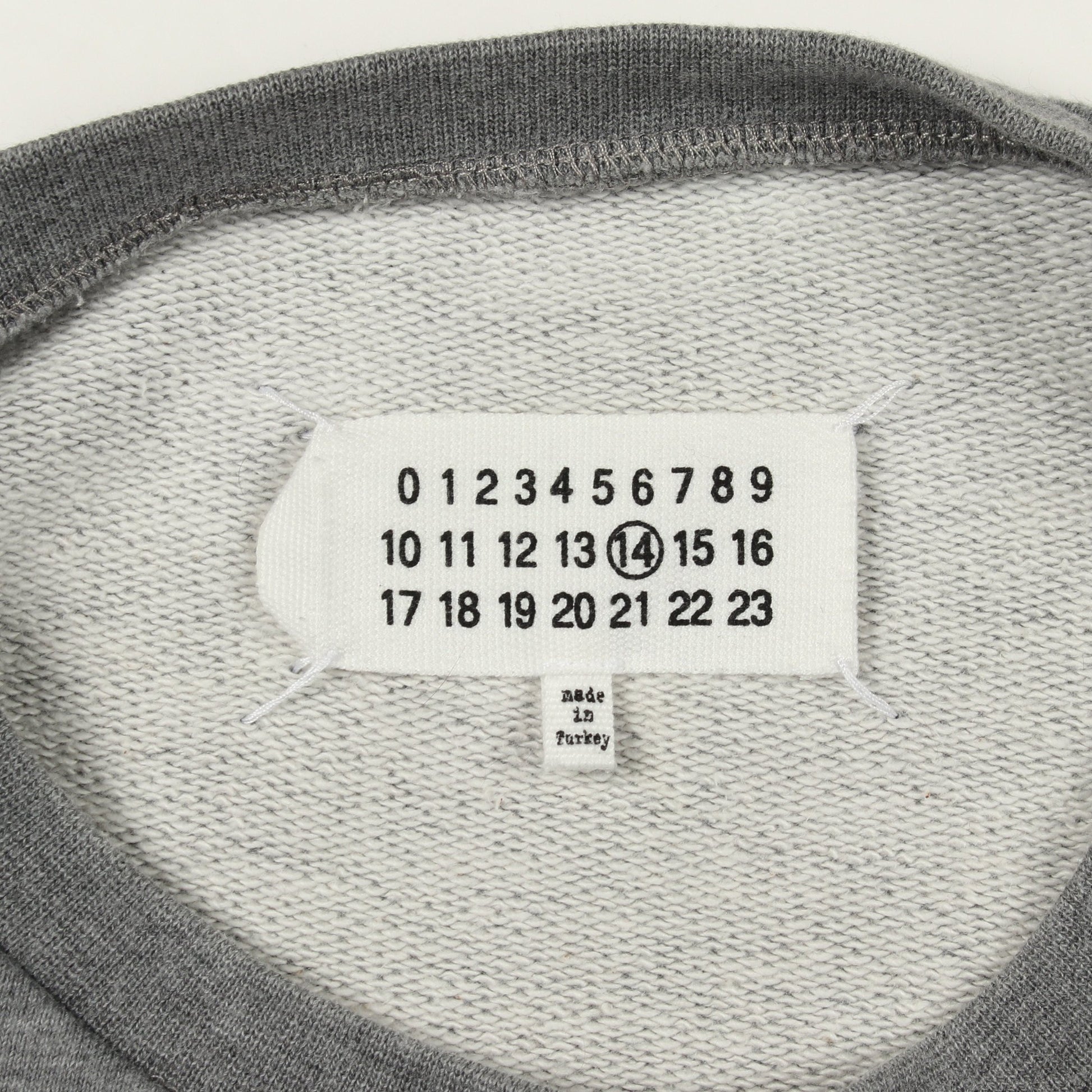 レザーエルボーパッチ スウェットシャツ クルーネック コットン グレー メゾンマルジェラ14 トップス Maison Margiela 14
