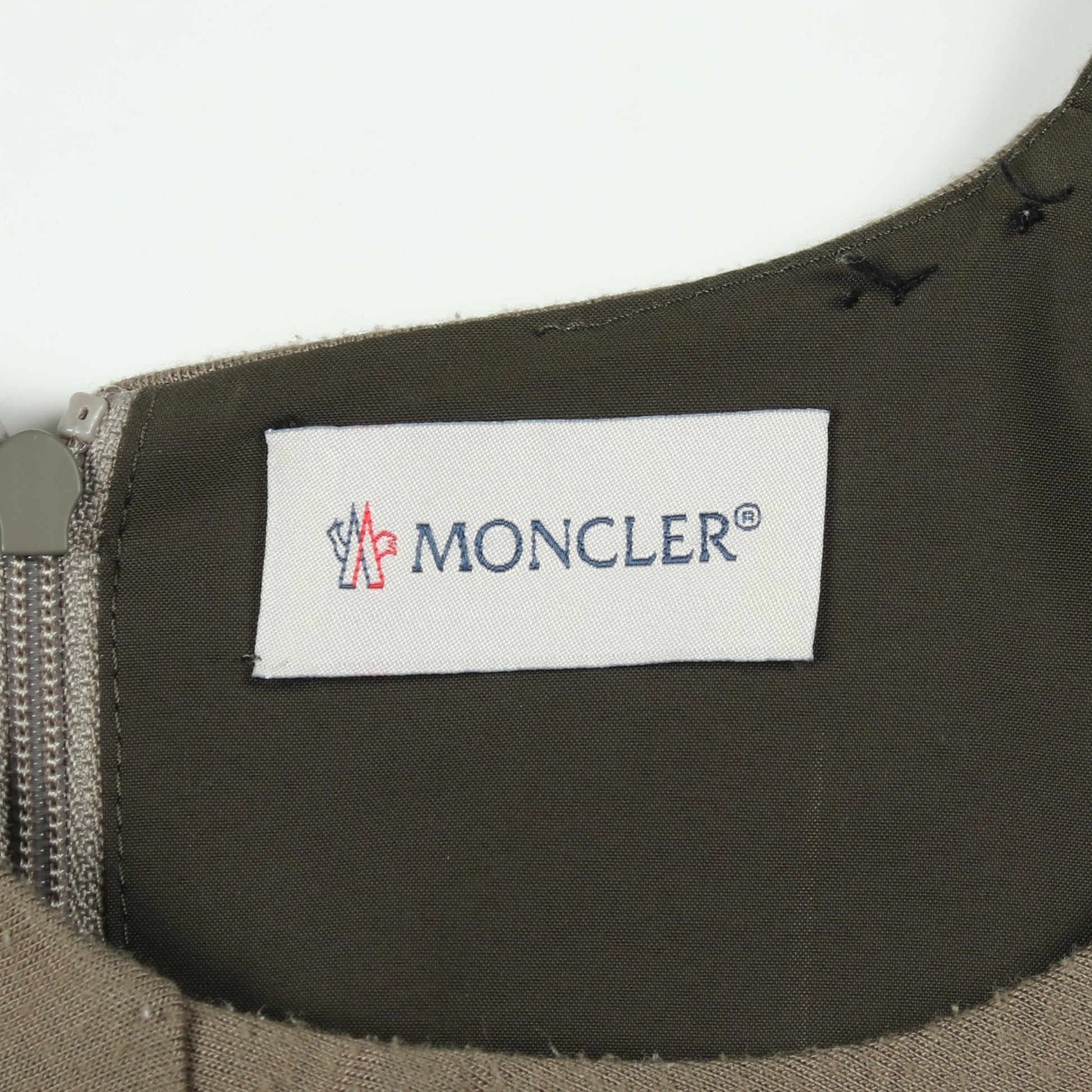 GENIUS 4 HYKE SCUBA ワンピース 半袖 レーヨン グレーブラウン プリーツ 切替 モンクレール ワンピース MONCLER