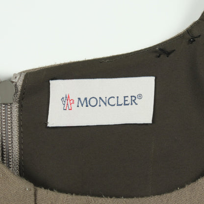 GENIUS 4 HYKE SCUBA ワンピース 半袖 レーヨン グレーブラウン プリーツ 切替 モンクレール ワンピース MONCLER