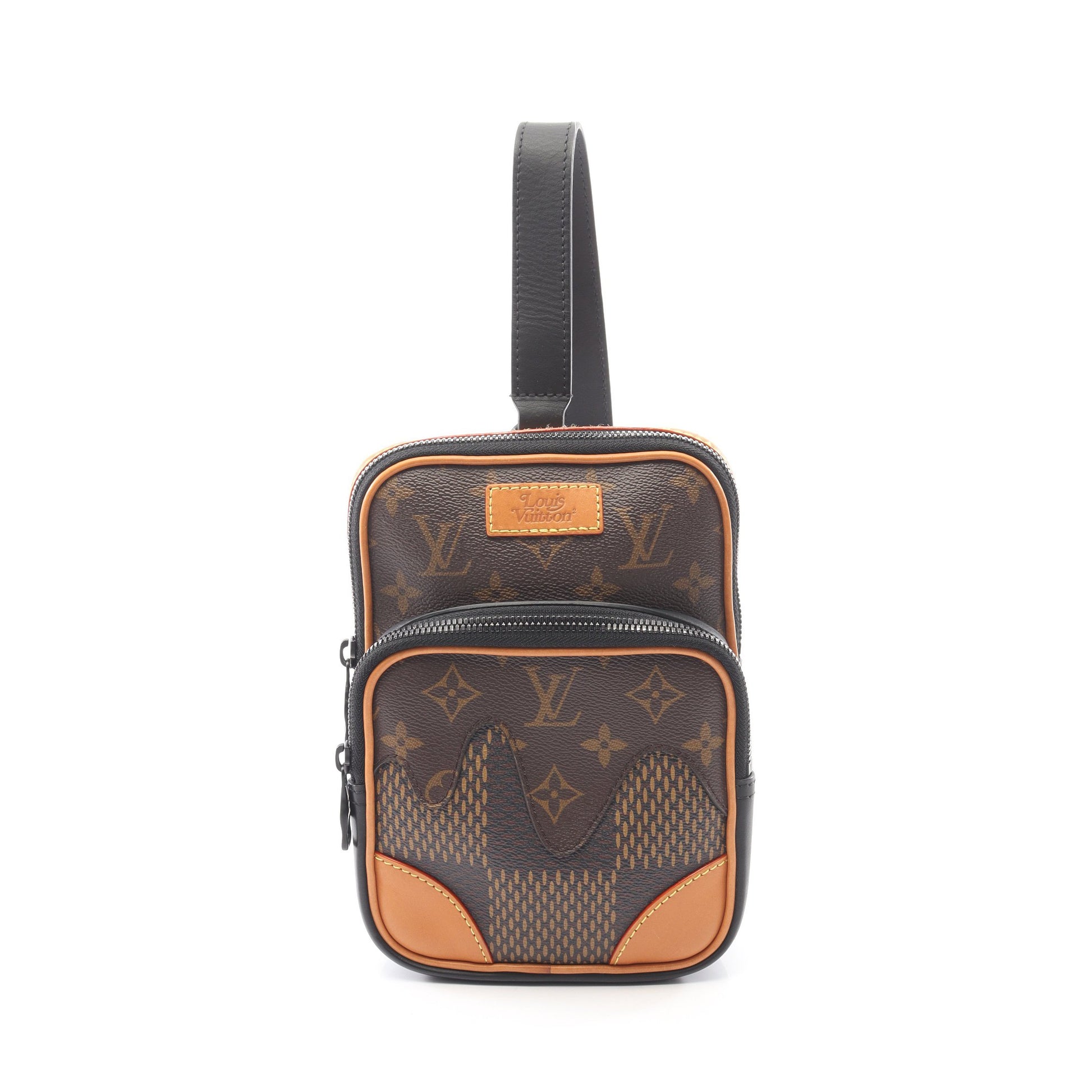 LOUIS VUITTON × NIGO アマゾンスリングバッグ モノグラム ダミエエベヌジャイアント ボディバッグ PVC レザー ブラウン ブラック ルイヴィトン バッグ LOUIS VUITTON