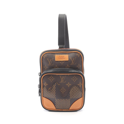 LOUIS VUITTON × NIGO アマゾンスリングバッグ モノグラム ダミエエベヌジャイアント ボディバッグ PVC レザー ブラウン ブラック ルイヴィトン バッグ LOUIS VUITTON