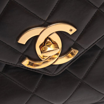 マトラッセ チェーンショルダーバッグ ラムスキン ブラック ゴールド金具 タッセル シャネル バッグ CHANEL