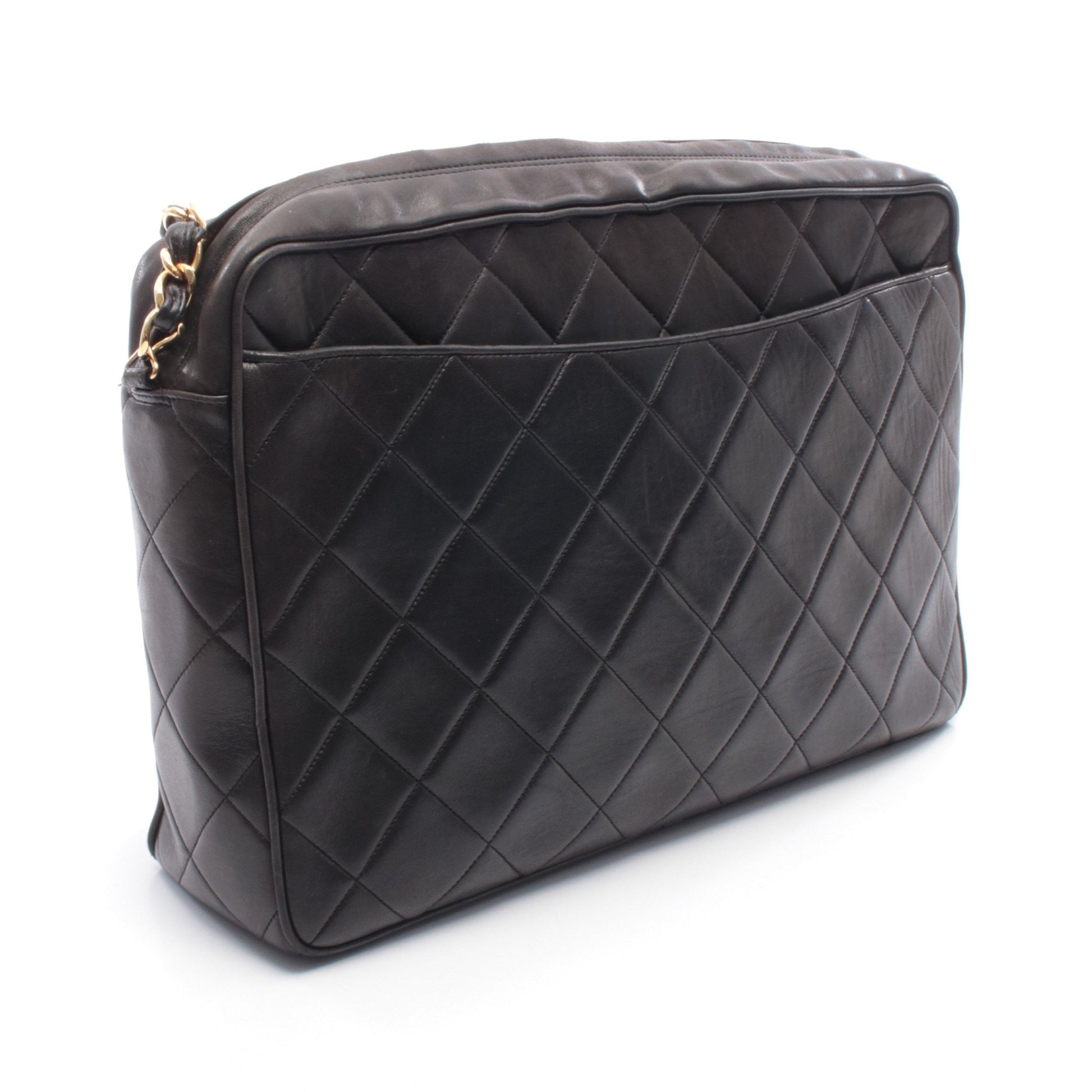 マトラッセ チェーンショルダーバッグ ラムスキン ブラック ゴールド金具 タッセル シャネル バッグ CHANEL
