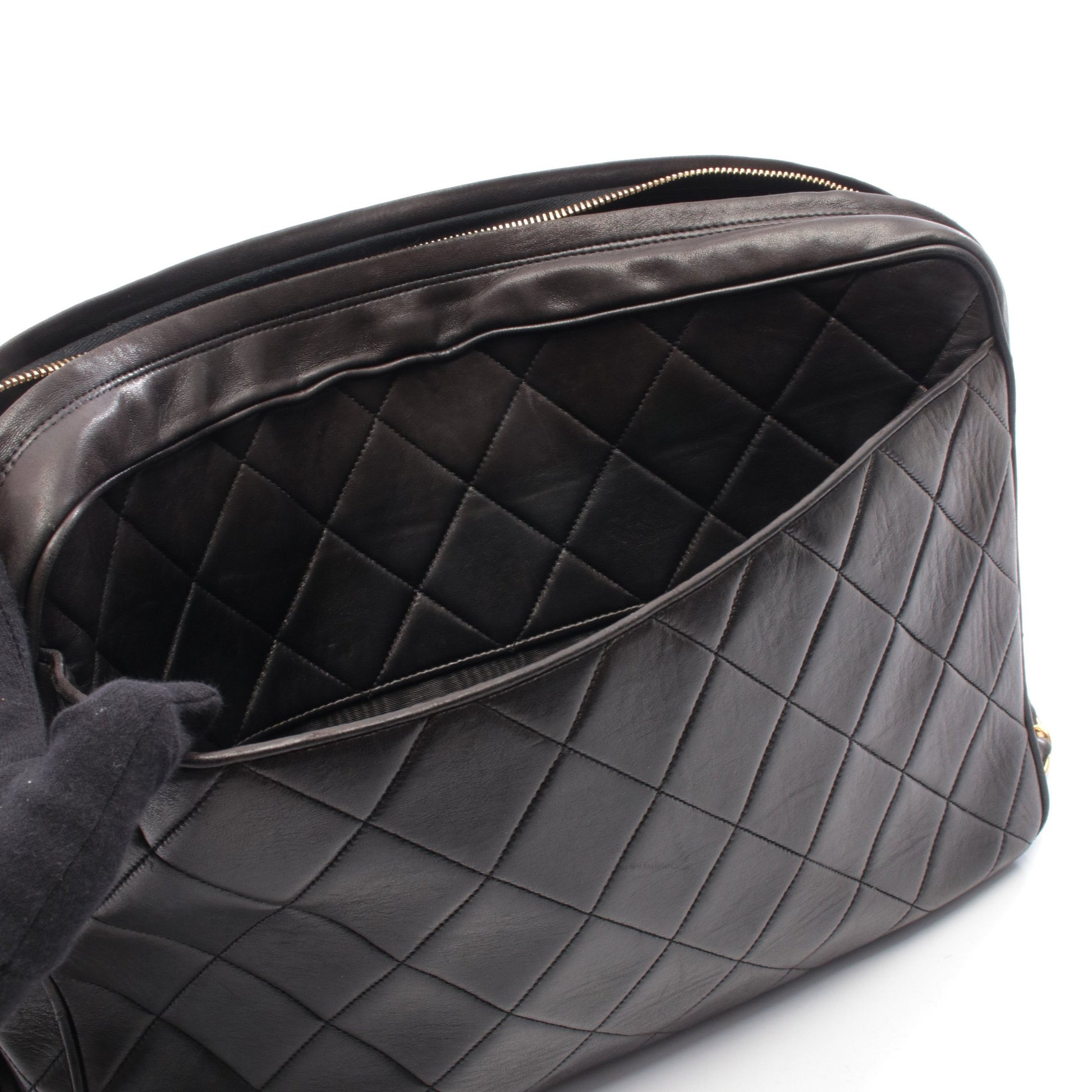 マトラッセ チェーンショルダーバッグ ラムスキン ブラック ゴールド金具 タッセル シャネル バッグ CHANEL