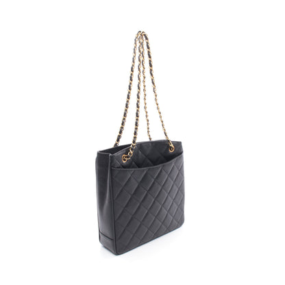 マトラッセ チェーンショルダーバッグ チェーントートバッグ キャビアスキン ブラック ゴールド金具 シャネル バッグ CHANEL