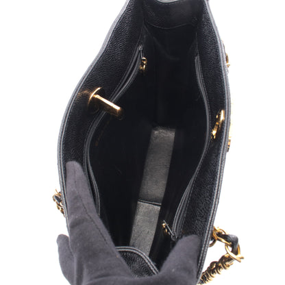 マトラッセ チェーンショルダーバッグ チェーントートバッグ キャビアスキン ブラック ゴールド金具 シャネル バッグ CHANEL