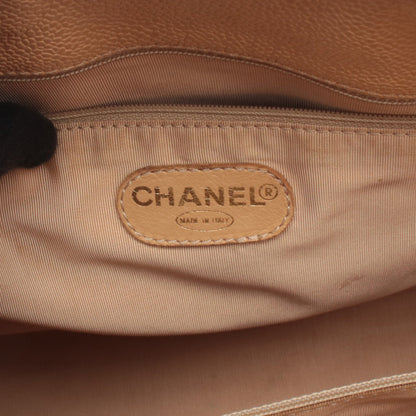 ココマーク チェーンショルダーバッグ キャビアスキン ベージュ ゴールド金具 シャネル バッグ CHANEL
