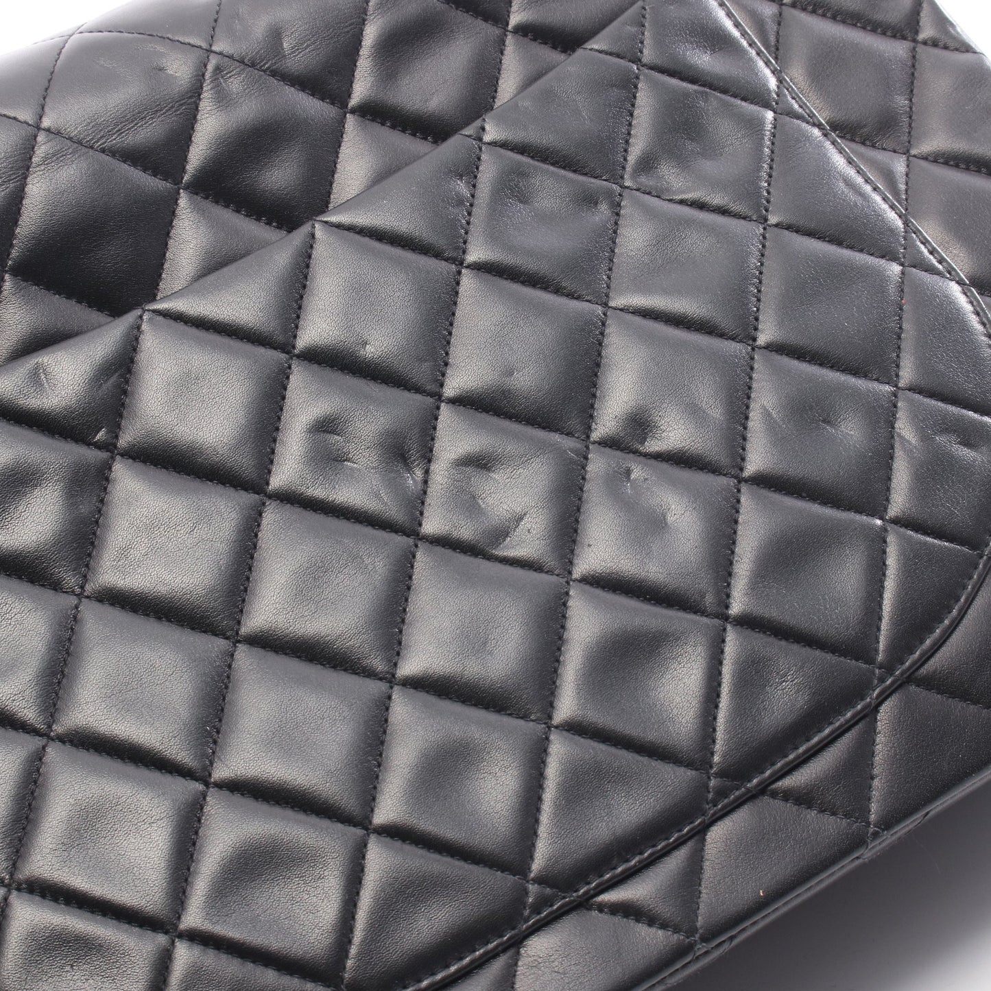 デカマトラッセ34 シングルフラップ Wチェーンショルダーバッグ ラムスキン ブラック ゴールド金具 シャネル バッグ CHANEL