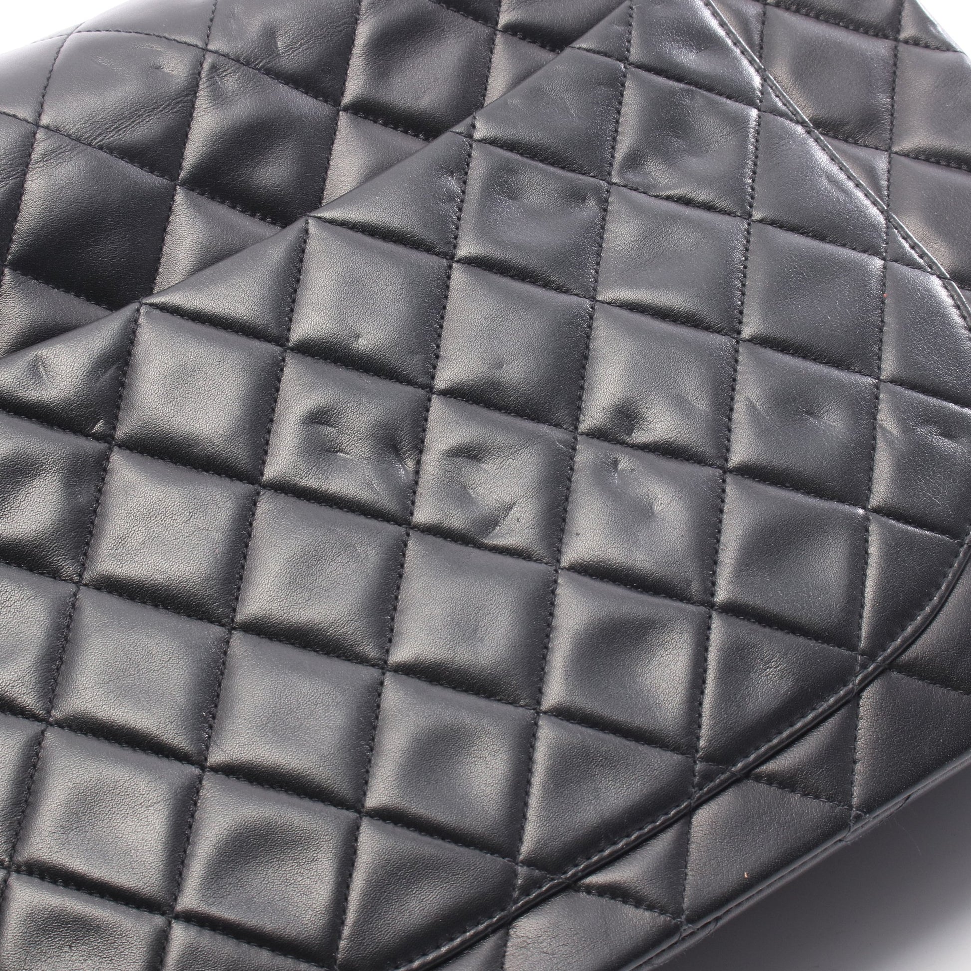 デカマトラッセ34 シングルフラップ Wチェーンショルダーバッグ ラムスキン ブラック ゴールド金具 シャネル バッグ CHANEL