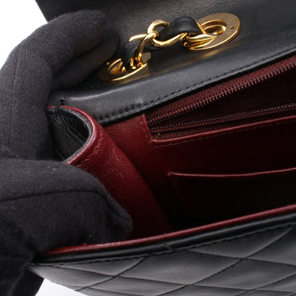 デカマトラッセ34 シングルフラップ Wチェーンショルダーバッグ ラムスキン ブラック ゴールド金具 シャネル バッグ CHANEL