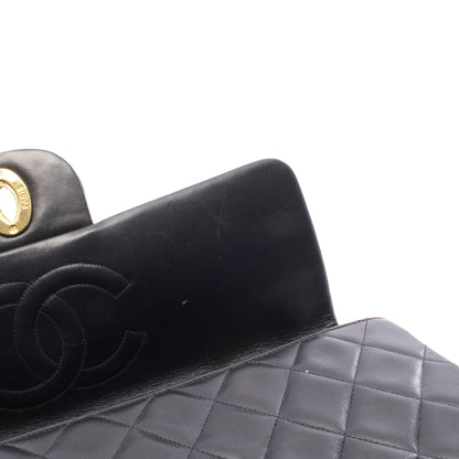 デカマトラッセ34 シングルフラップ Wチェーンショルダーバッグ ラムスキン ブラック ゴールド金具 シャネル バッグ CHANEL